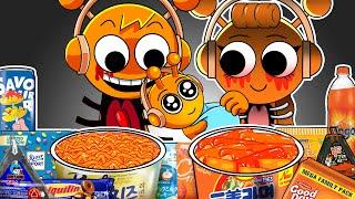 Incredibox Sprunki - OREN Family Horror Versions Convenience Store Food Mukbang Animation | ASMR