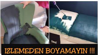 DIY/ KUMAŞ KOLTUK BOYAMA~memnunmuyum?   /fabric sofa dyeing regret/ткань диван покраска сожаление