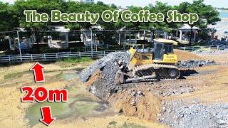 EP117.The Most Huge Project Showing Activity Of Dozer & Dump Trucks Adding More Rocks Make Road 200m