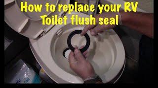 How to replace your RV Toilet Flush Seal Travel Trailer Toilet bowl  Ball gasket Replacement #rv