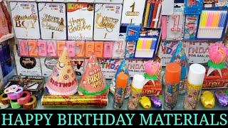 happy birthday material ! birthday foil balloon banner ! cake topper ! birthday cap  ! fire candle