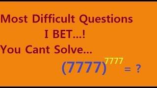 Most Difficult Question - Impossible To Answer | Solved