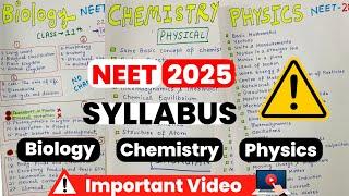 Neet 2025 Syllabus | Latest Neet Syllabus 2025 | Physics Chemistry and Biology updated syallbus