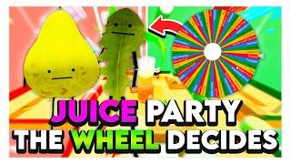 Using the WHEEL to decide a JUICE PARTY Food in Secret Staycation on Roblox! 