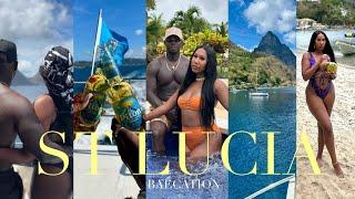 VLOG: BAECATION IN ST LUCIA | OUR ANNIVERSARY, SUGAR BEACH, STREET PARTY, HELICOPTER + MORE