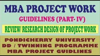 MBA PROJECT WORK GUIDELINCE/EASY TIPS FOR DOING MBA DISTANCE EDUCATION PROJECT