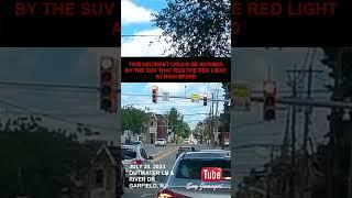 Car accident in Garfield,NJ. SUV run the red light at high speed #roadrage #crash