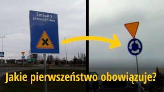 Znak „zmiana pierwszeństwa” wprowadzający w błąd. Ustąp pierwszeństwa czy „prawa ręka”? Dynów, DW835