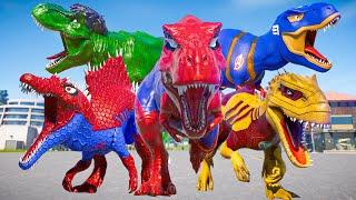 Dinosaur Spider-man Shark & Superman T-rex with Pro 4 SuperHero Dinosaurs