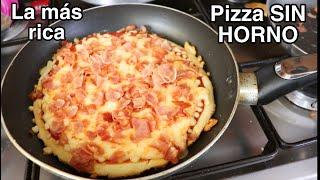 La mejor receta de pizza SIN HORNO