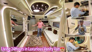 Living in Luxurious CamperVan For 24 Hours Challenge  | Living in Celebrities Vanity Van 