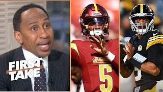 FIRST TAKE | "Jayden Daniels will sink Wilson" - Stephen A. "CLAIMS" Commanders will beat Steelers