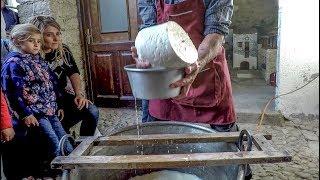 Italian Food. Hand Making Sheep Cheese in Sardinia, Sardegna "pecorino cheese"