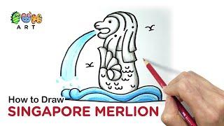 How To Draw SINGAPORE MERLION | VERY EASY~!