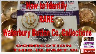 Antique Waterbury Button Collection Couture Vintage Designer Metal Buttons W WBC WBCO How To