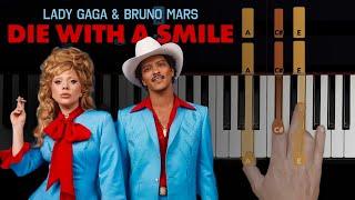 Lady Gaga, Bruno Mars - Die With A Smile (Official Piano Tutorial)