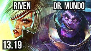 RIVEN vs MUNDO (TOP) | 11 solo kills, 3.1M mastery, 900+ games, Dominating | BR Master | 13.19