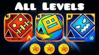 Geometry Dash Meltdown, World and Subzero ALL LEVELS + ALL COINS