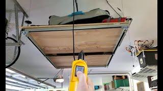 Garage Storage Ceiling Rack with Harbor Freight Electric Hoist