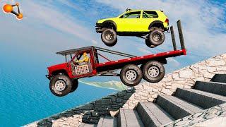 Stairs Vs Cars #55 - BeamNG drive