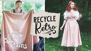 Turning Old Curtains/Tablecloths Into Vintage Styles! || Recycle Retro Ep. 1