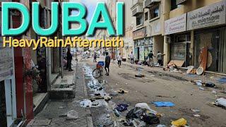 12:30pm Dubai UAE "1day after" HEAVY RAIN: Explore STREET LIFE Deira to Bur Dubai (4.17.24: 4K-UHD)