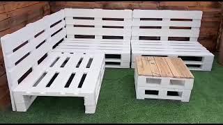 Muebles de jardín con palets , Sillones de palets - Sofas de palets - Rinconera de palets