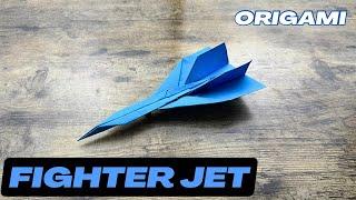 HOW TO MAKE COOL PAPER AIRPLANE FLY VERY FAR TUTORIAL | DIY PAPER FIGHTER JET STEP BY STEP EASY ART