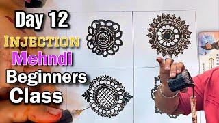 Mandela mehndi || Beginners class || day 12 | 2024  easy mehndi | simple mehndi | injection mehndi….