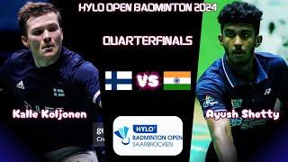 QuarterFinals | Ayush SHETTY (IND) vs (FIN) KALLE Koljonen | Hylo Open Badminton 2024