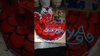 strawberry making cake Spider-Man #viral #shortsfeed