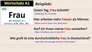 Wortschatz A1: Frau