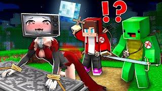 JJ and MIKEY vampire HUNTERS are punishing TV WOMAN VAMPIRE in Minecraft