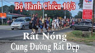 Sư Minh Tuệ và 28 sư Nhỏ chiều 10/3 bộ hành qua cung đường rất nóng nhưng rất đẹp