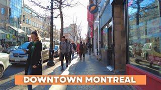 Walking Through Montreal’s Lively Downtown Streets / City Walk Tour -  Sainte-Catherine Street West