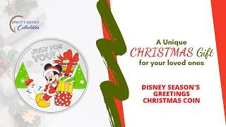 Sprott Money Collectibles | 2021 Disney Seasons Greetings Christmas 1 oz Silver Coin