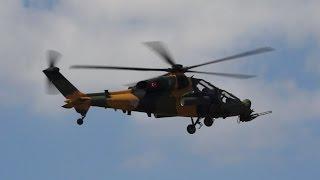 AgustaWestland TAI T-129A ATAK Attack Helicopter Turkish Army flying Display Farnborough 2014