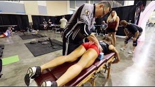 Most INSANE Chiropractor adjustment by StrongmanDoc on Quad & Pelvis Injury!