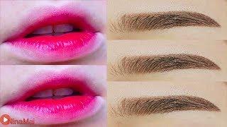 Gradient Koean Lips  Easy Eyebrows Tutorial