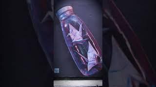 Origami Cranes in A Bottle Graffiti Street Art Mural #Shorts