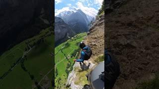 B.A.S.E jumping in Lauterbrunnen ️ #adrenaline #flips #flying #nature #mountains #mountain