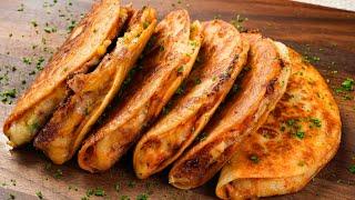 DELICIOUS Crispy Potato Cheese Quesadilla! You will be addicted and can't stop eating!