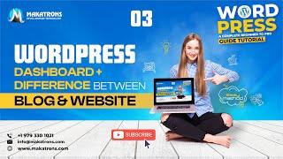 WordPress Dashboard Difference between B/W Blog and Website Step by Step Guide for Beginners #3