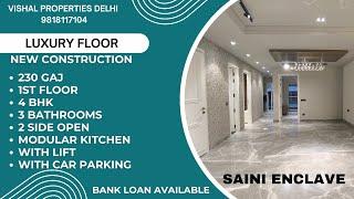 New 4Bhk Floor for Sale in Saini Enclave, Delhi | Independent House in Delhi NCR |