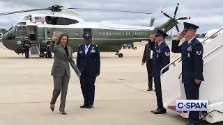 Kamala Harris departs Andrews  heads to campaign fundraising events New York City (9-22-2024)