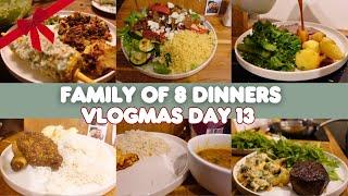 FAMILY DINNERS OF THE WEEK | family of eight, evening meal ideas, VLOGMAS DAY 13