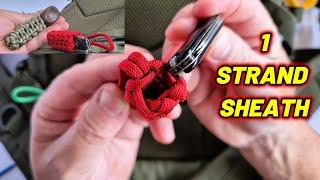 Easy 1-Strand Paracord Knife Ferro Rod Lighter Sheath Tutorial