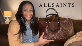 What’s in my bag? Allsaints Woven Tote! 2 month review| What fits?? #allsaints #totebag #wimb