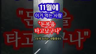 "11월에 이거 먹을 사람! 돈복을 타고났구나" [돈복 터지는 생활풍수]
