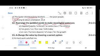 OAV Class-8/Sub-English/Annual Exam 2024-25/Grammar Section Ques.C2: Answer/Odisha Adarsha Vidyalay